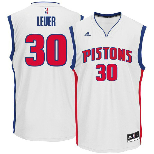 Maillot Detroit Pistons Homme Jon Leuer 30 adidas Home Réplique Blanc